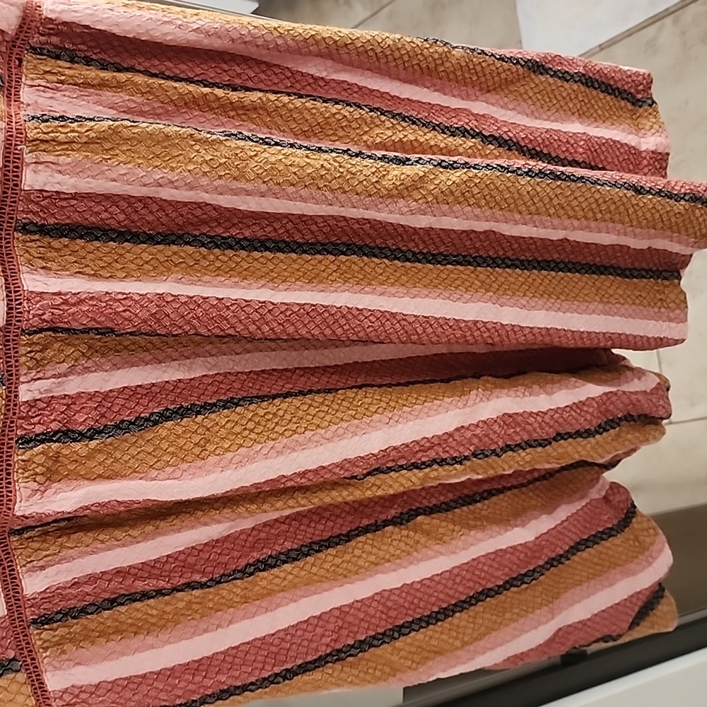🥳 Roxy Women's Babydoll Dress - Orange/Brown  Beachy Striped Halter Babydoll XL - Picture 4 of 11